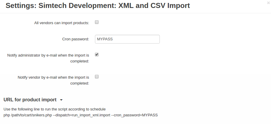XML-csv-addon-settings