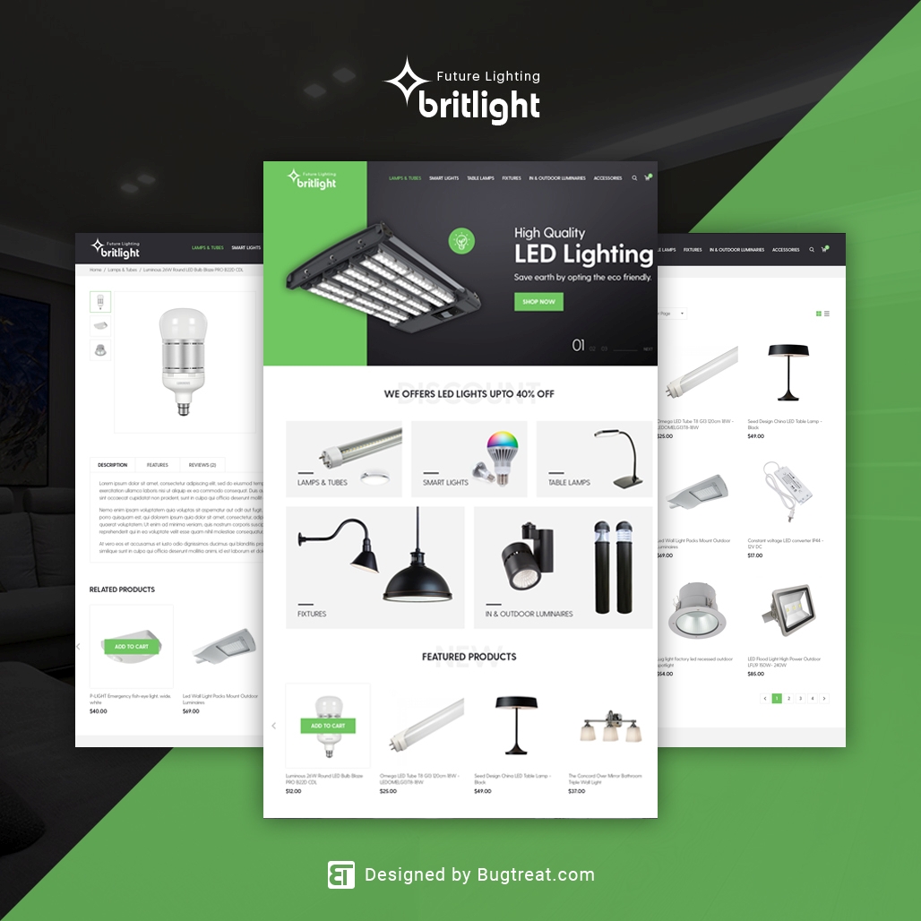 Led Lighting & Electric Shop Cs-cart Theme / Website Template - Bugtreat Technologies