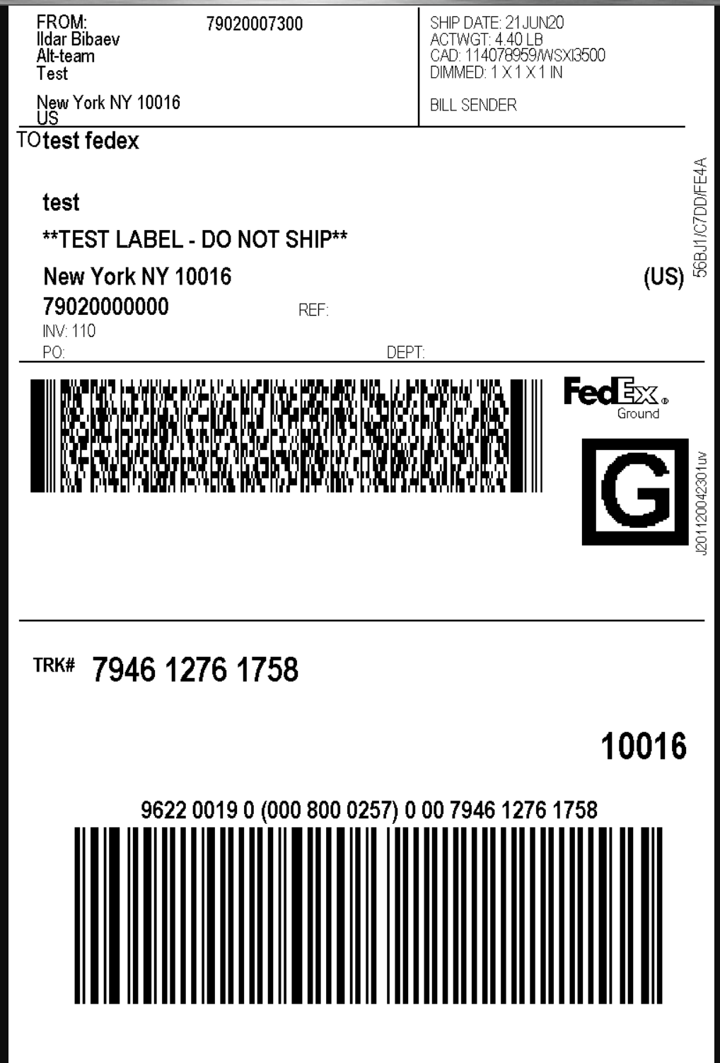 Fedex Shipping Label Template