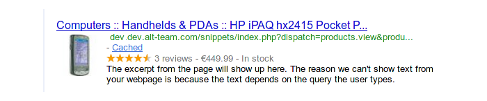 Rich Snippets in search results 2