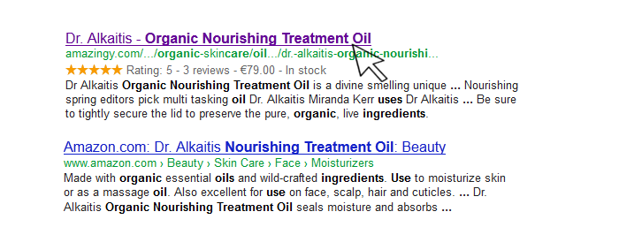 Rich snippets in Search results