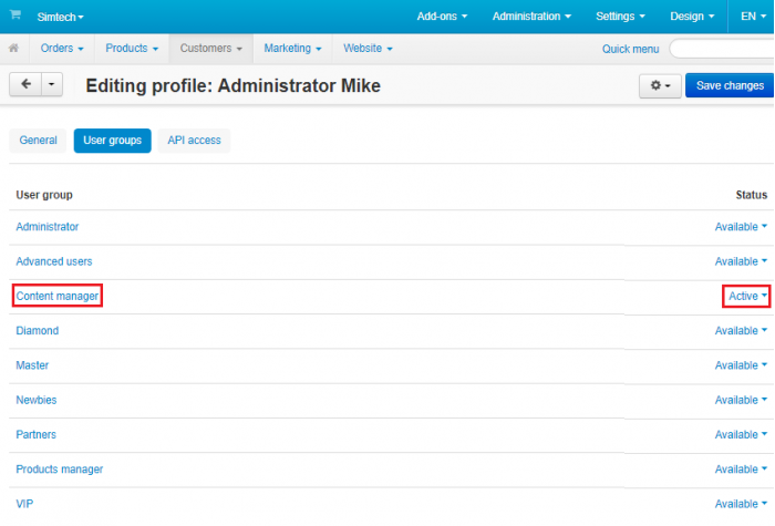 New admin will be automatically joined to the user group too