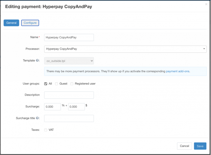 Hyperpay gateway | CS-Cart module