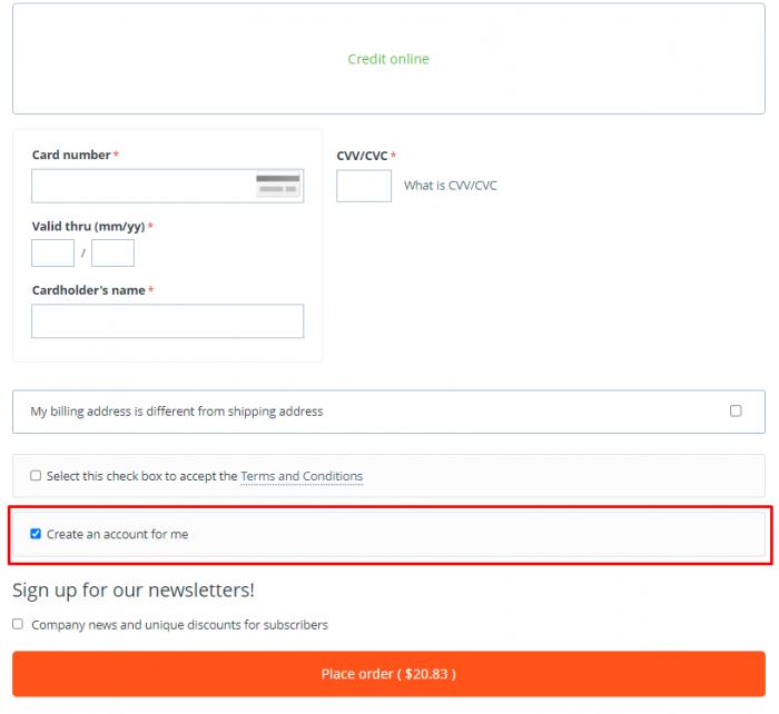 Automatic User Account Creation: Show password on the checkout complete page: Ask user