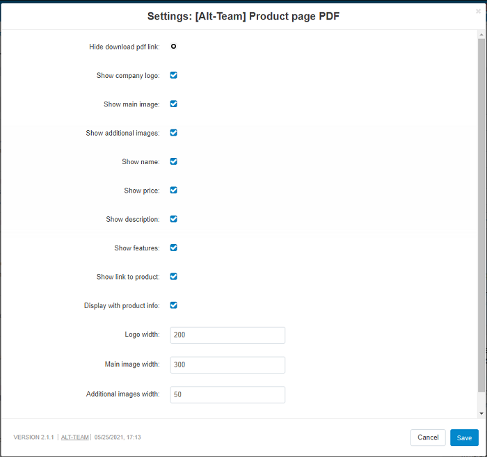 Product Page PDF CS-Cart add-on