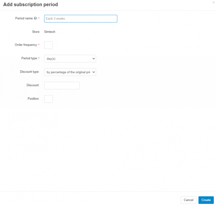 Recurring subscriptions: New subscription period